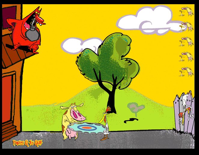 Cow and Chicken in Bombs Away!